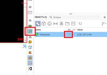 Ajustes para activar el renderizado 3D de la máscara en MIMICS