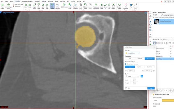 Herramienta Edit Mask utilizada para pulir manualmente la separación